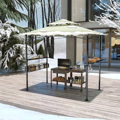 Grillpavillon mit Doppeldach & Stauraum – 245x153x250 cm