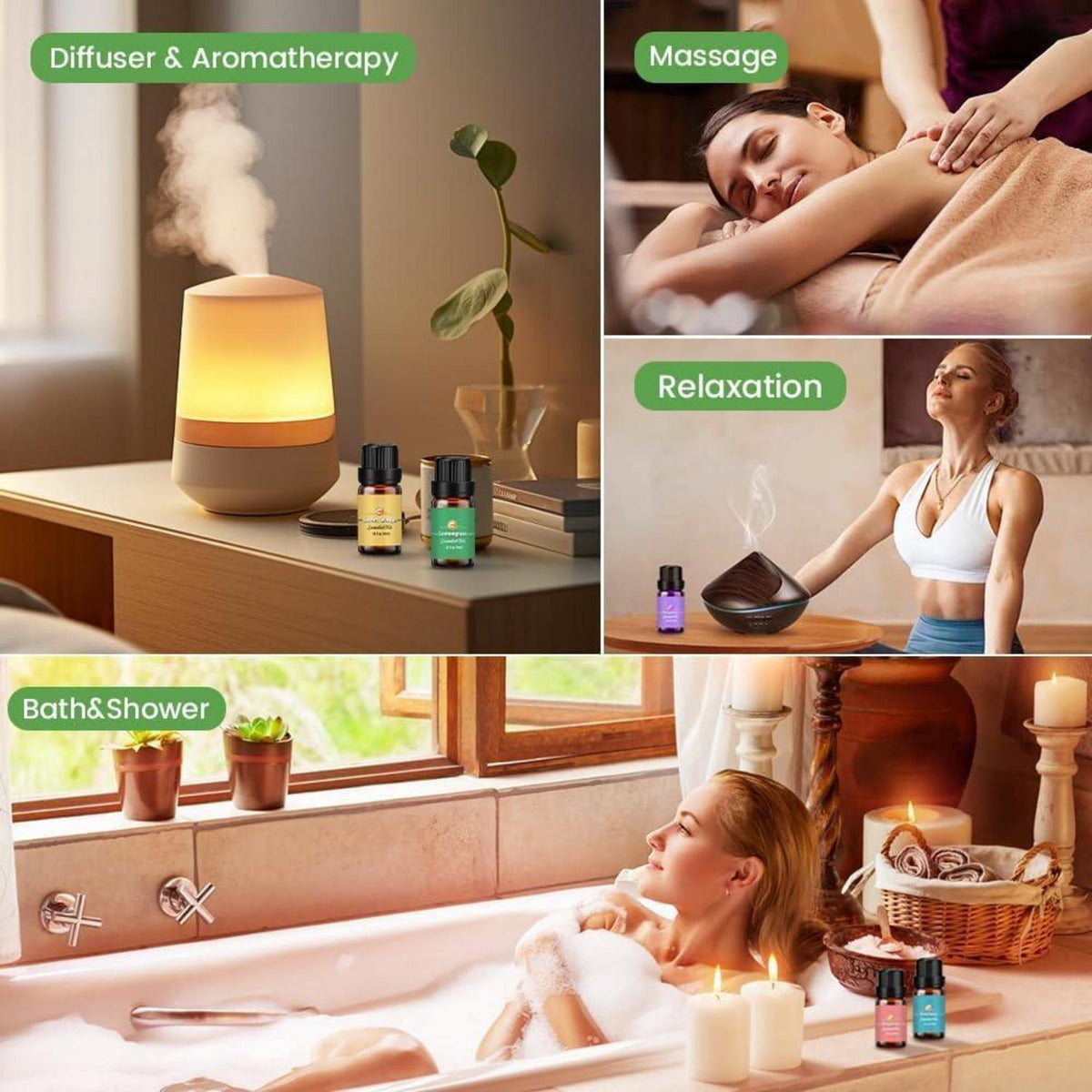 Ätherische Öle Set 24x10ml | 100% Naturrein für Diffuser & Spa