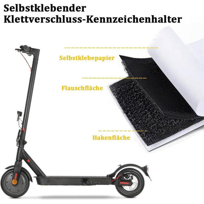 3x Klett Kennzeichenhalter E-Scooter | Reißfest & Wetterfest