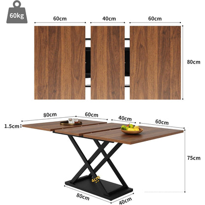 Ausziehbarer Esstisch Schwarz – Platzsparender Küchentisch 120-160cm
