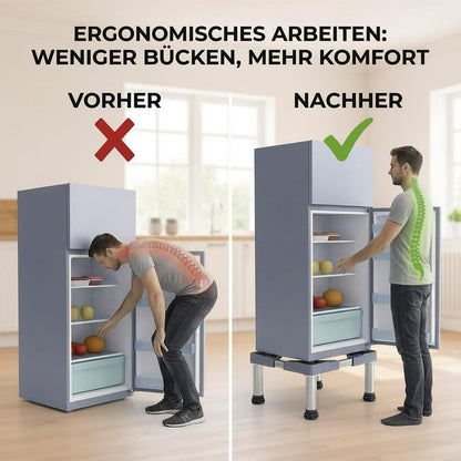 Kühlschrank Untergestell verstellbar, Grau – Stabil & Ergonomisch