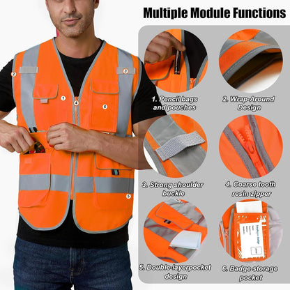 Sicherheitsweste Orange XL – Hohe Sichtbarkeit & Handytasche