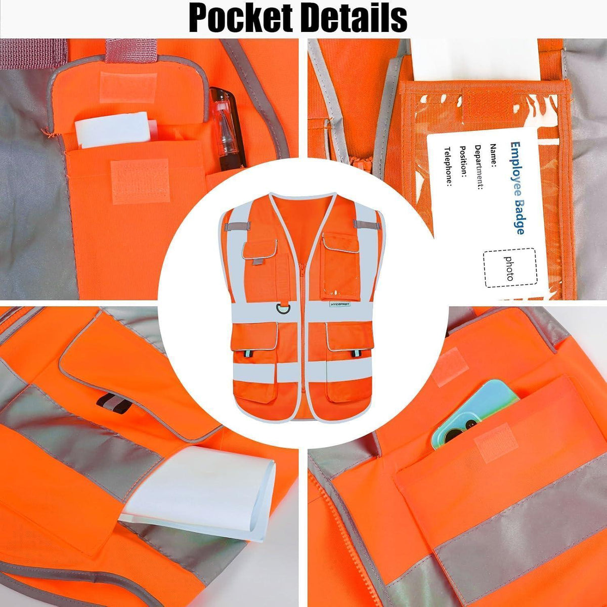 Sicherheitsweste Orange XL – Hohe Sichtbarkeit & Handytasche