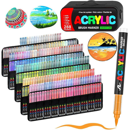 Acrylstifte Set 288 Farben – Wasserfest für Stein, Leinwand & mehr