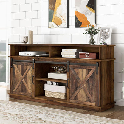 TV Lowboard Farmhaus Design – Verstellbare Regale & Stauraum