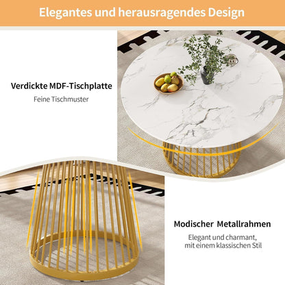 Runder Esstisch 80x80cm | Moderner Küchentisch Holz mit Metallbeinen