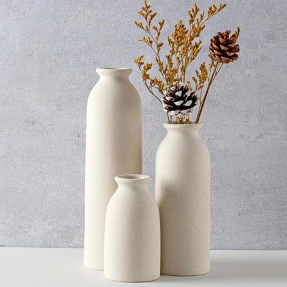 Keramik Vasen Set 3-teilig Beige Modern