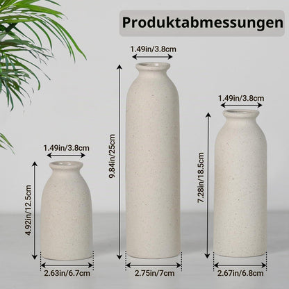 Keramik Vasen Set 3-teilig Beige Modern