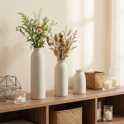 Keramik Vasen Set 3-teilig Beige Modern