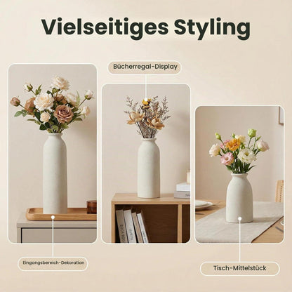 Keramik Vasen Set 3-teilig Beige Modern
