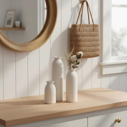 Keramik Vasen Set 3-teilig Beige Modern