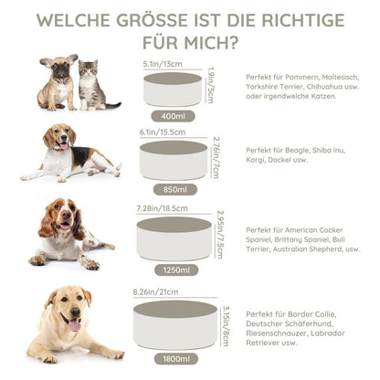 Keramik Hundenapf 1250ml Grau – Stabil & Leicht zu Reinigen