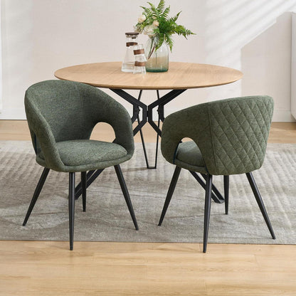 Esszimmerstühle 2er Set, Grün | Polsterstühle mit Metallbeinen