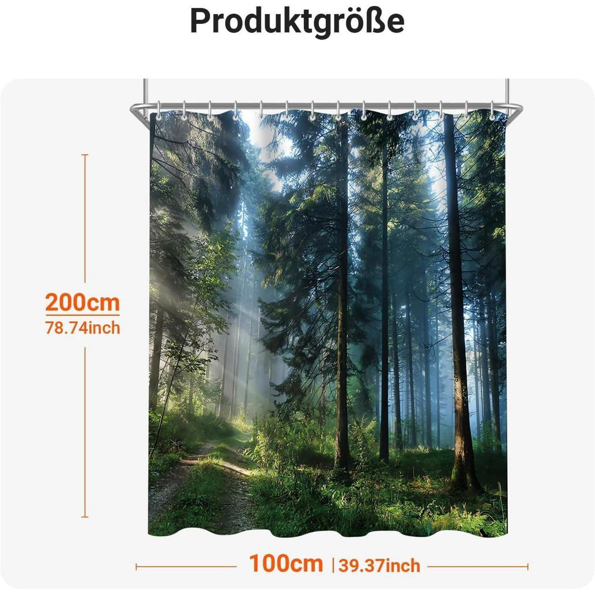 Duschvorhang Wald Dschungel 100x200 cm mit Ösen