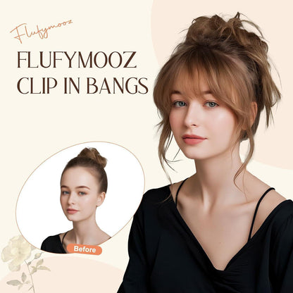 Clip-in Ponyfransen Dunkelbraun – Französisch & Seitlich 30cm