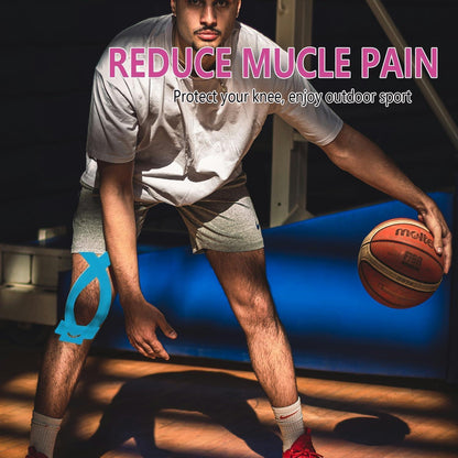 Vorgeschnittenes Kinesiotape für Knie – 12 Stück für Schmerzlinderung