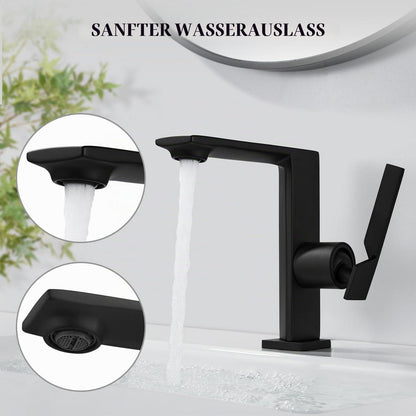 Schwarzer Einhebel-Waschtischarmatur aus Messing – Modernes Badezimmerdesign