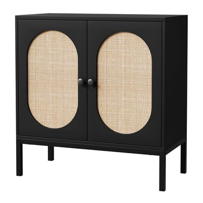 Sideboard mit Rattan Türen – Schrank 80x40x82 cm