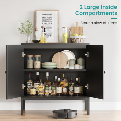 Sideboard mit Rattan Türen – Schrank 80x40x82 cm