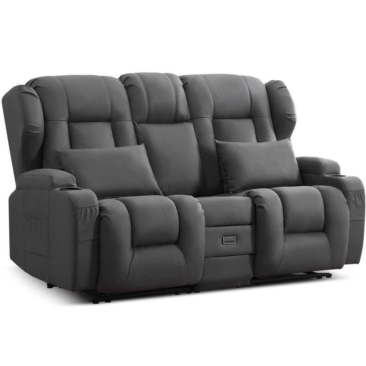 2-Sitzer Relaxsessel mit Liegefunktion & Kinosofa Grau