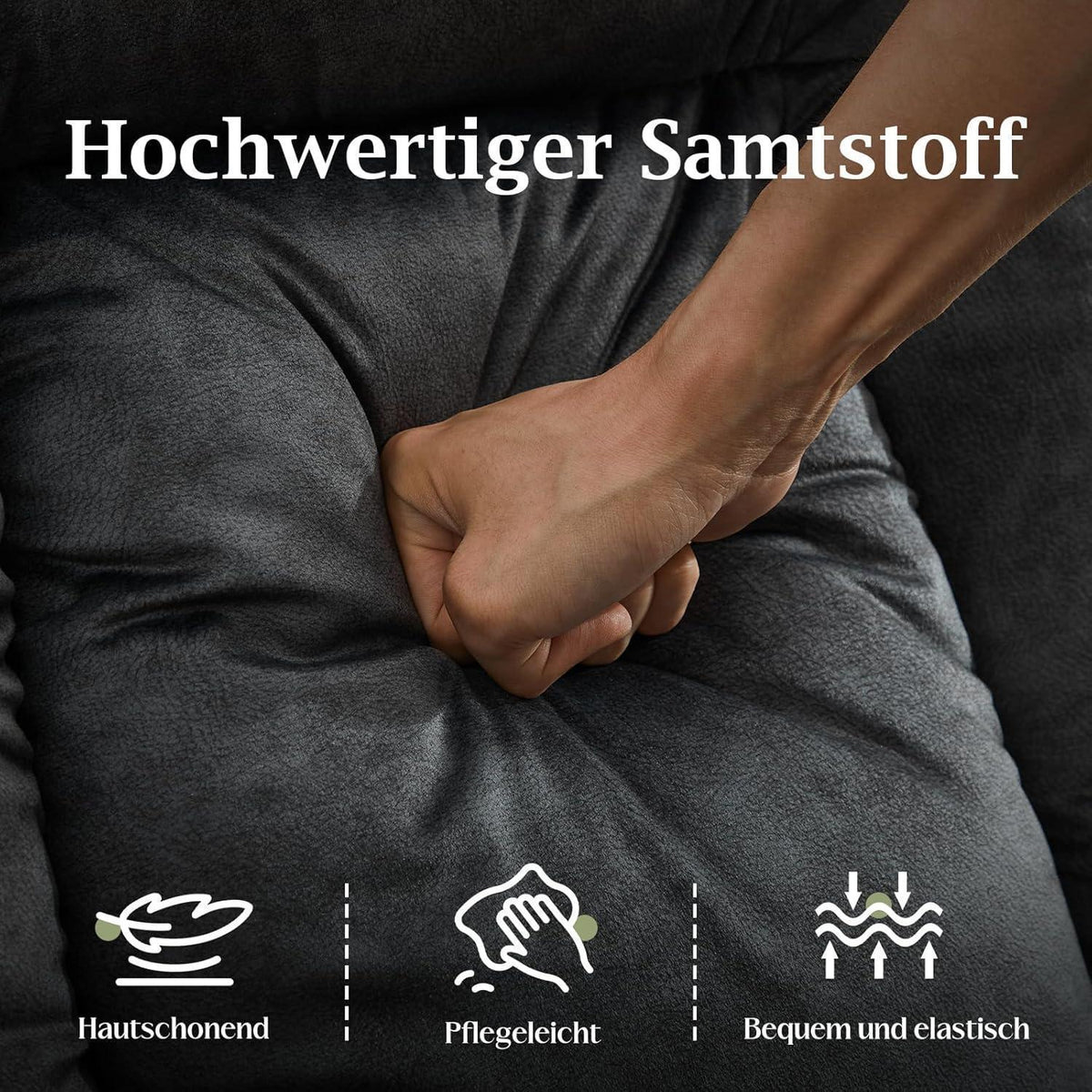 2-Sitzer Relaxsessel mit Liegefunktion & Kinosofa Grau