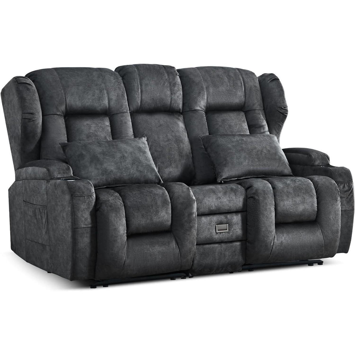 2-Sitzer Relaxsessel mit Liegefunktion & Kinosofa Grau