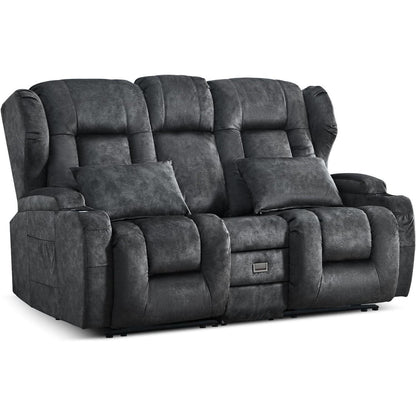 2-Sitzer Relaxsessel mit Liegefunktion & Kinosofa Grau