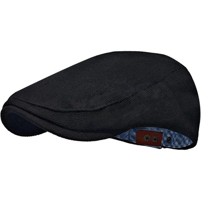 Herren Baskenmütze Newsboy Cap Schwarz Frühling Herbst