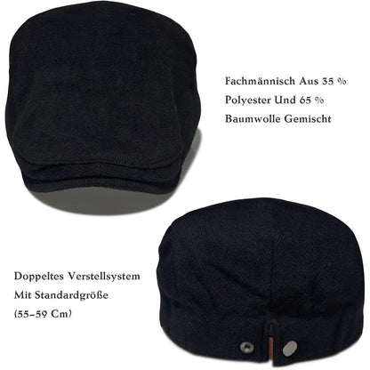 Herren Baskenmütze Newsboy Cap Schwarz Frühling Herbst