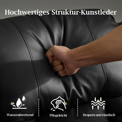 2-Sitzer Relaxsessel mit Liegefunktion & Kinosessel Schwarz