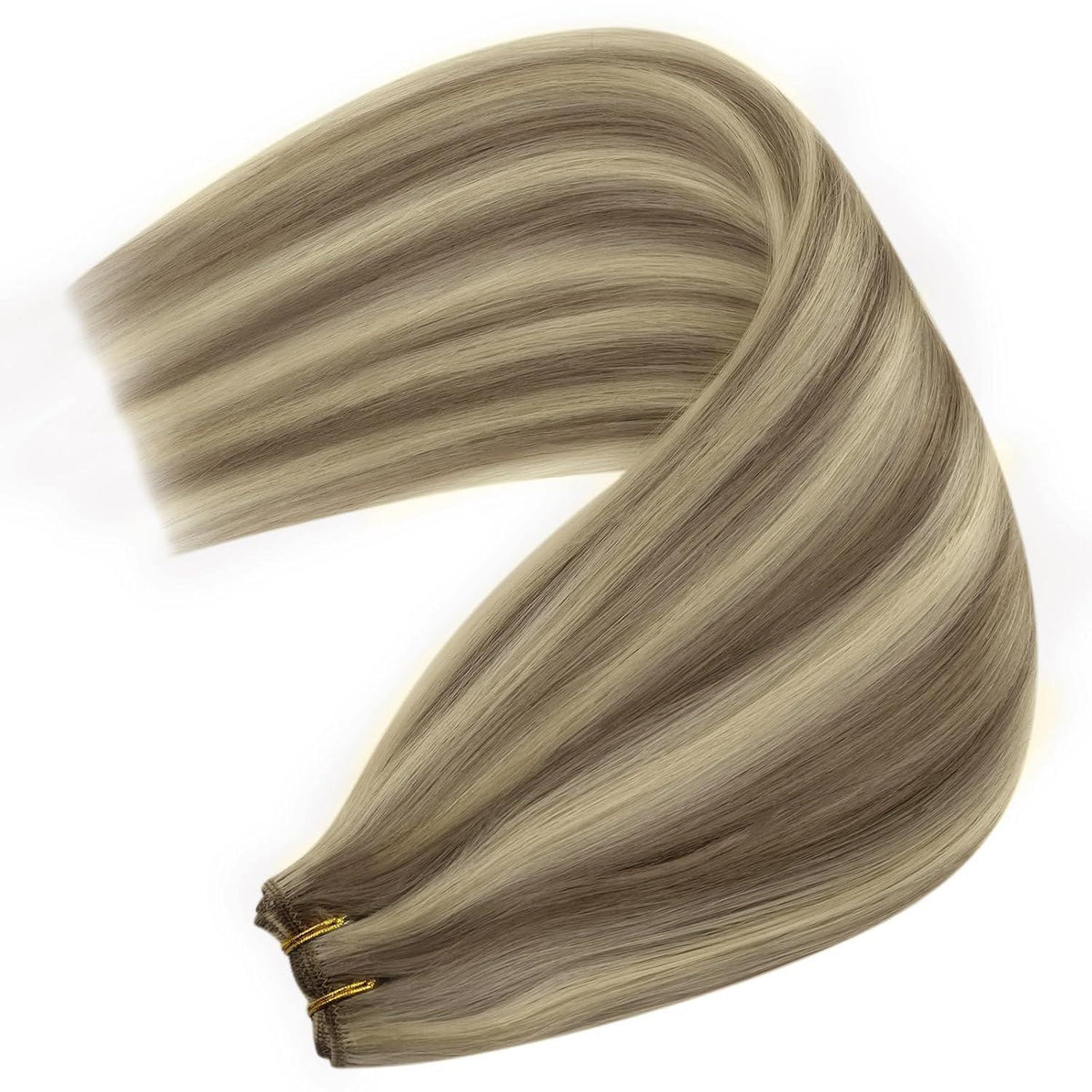Echthaar Tressen Hellbraun 50cm – Remy Weaving Haarextension