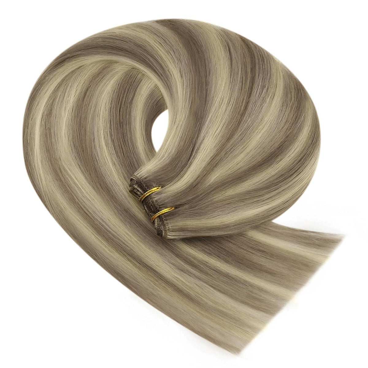 Echthaar Tressen Hellbraun 50cm – Remy Weaving Haarextension