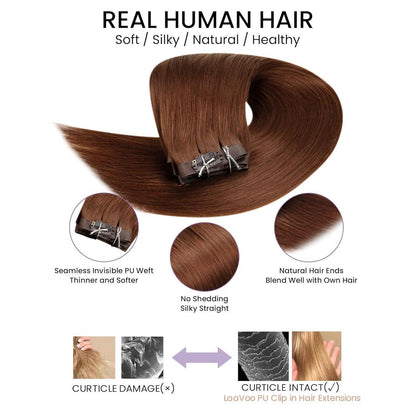Auburn Echthaar Clip-in Extensions 55cm – Volumenspendend & Längenverlängerung