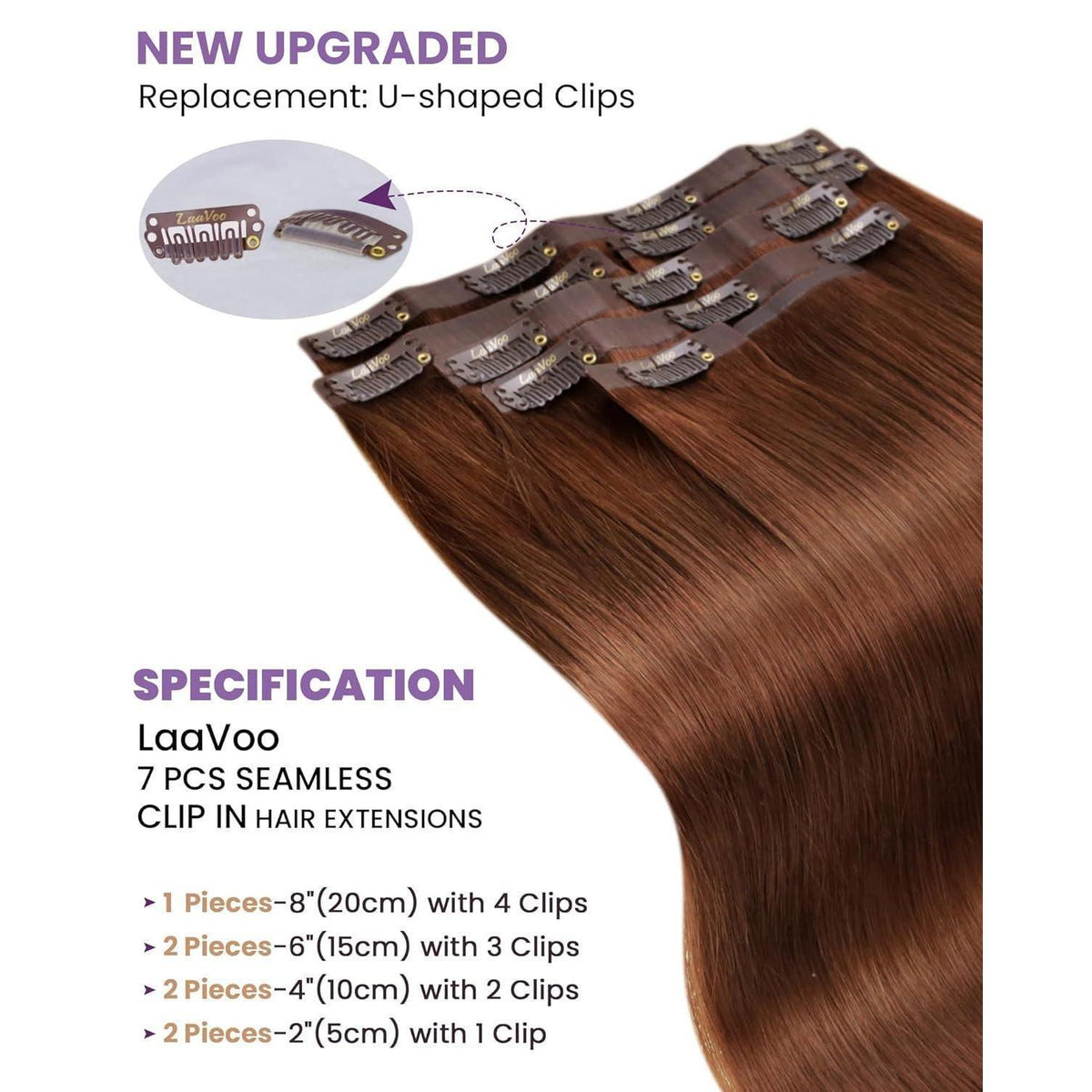 Auburn Echthaar Clip-in Extensions 50cm – Volumenspendend & Natürlich