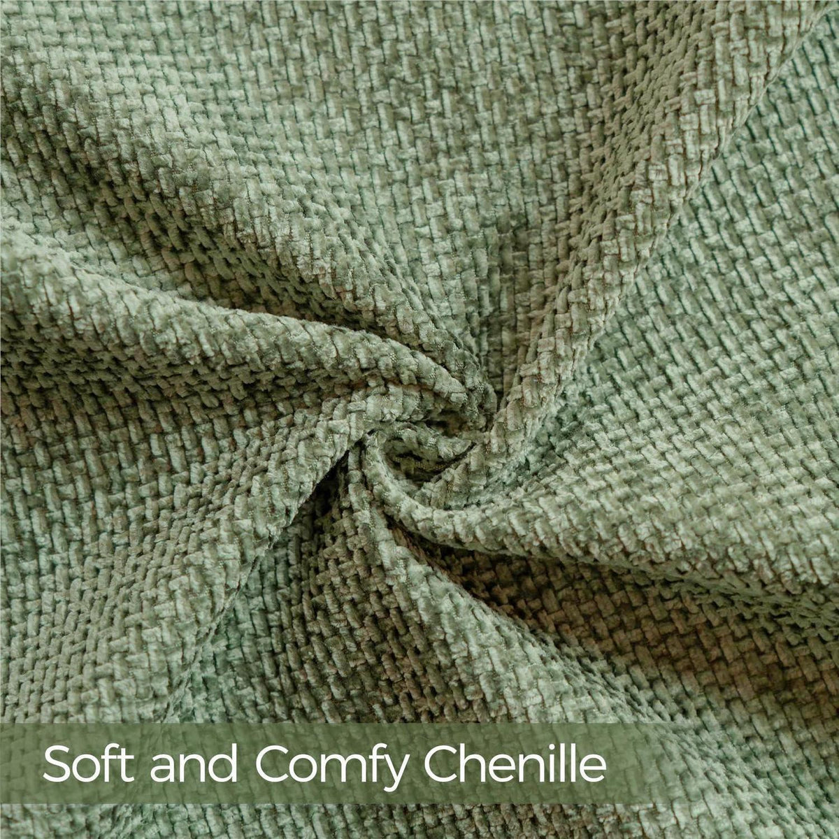Grüner Chenille Kissenbezug 50x50 cm - 2er Set