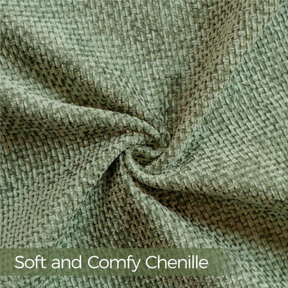 Grüner Chenille Kissenbezug 50x50 cm - 2er Set