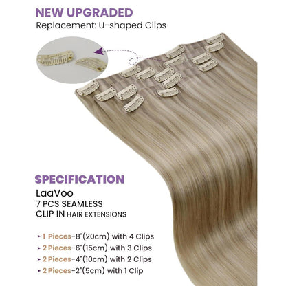 Echthaar Clip-Ins Blonde Highlights – 40cm, 100g #16/22