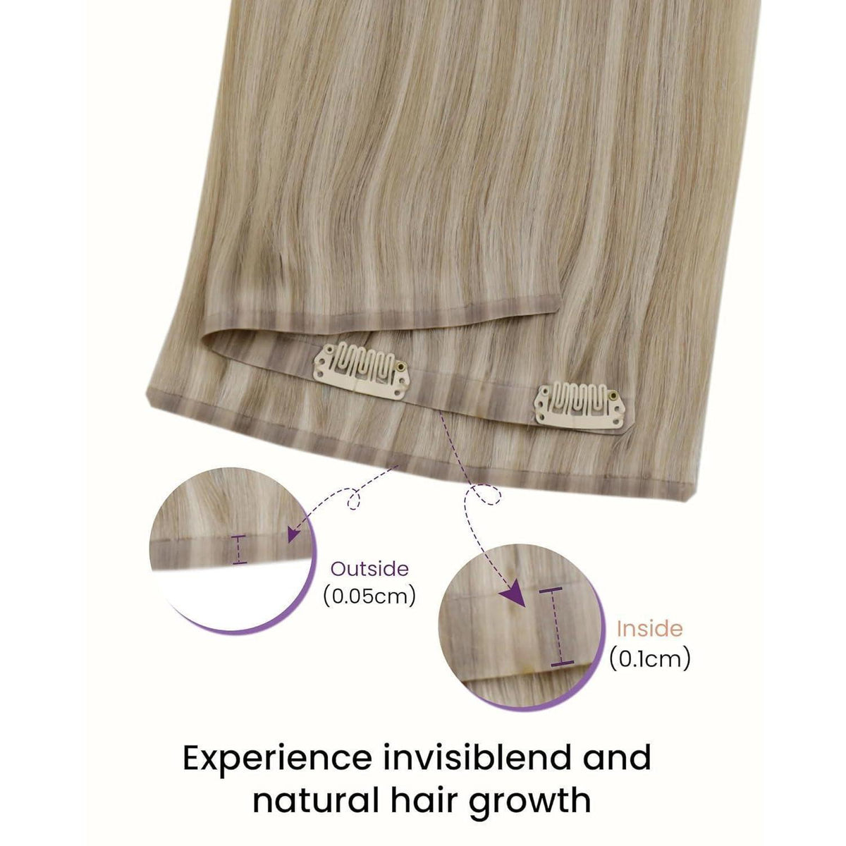 Echthaar Clip-Ins Blonde Highlights – 40cm, 100g #16/22