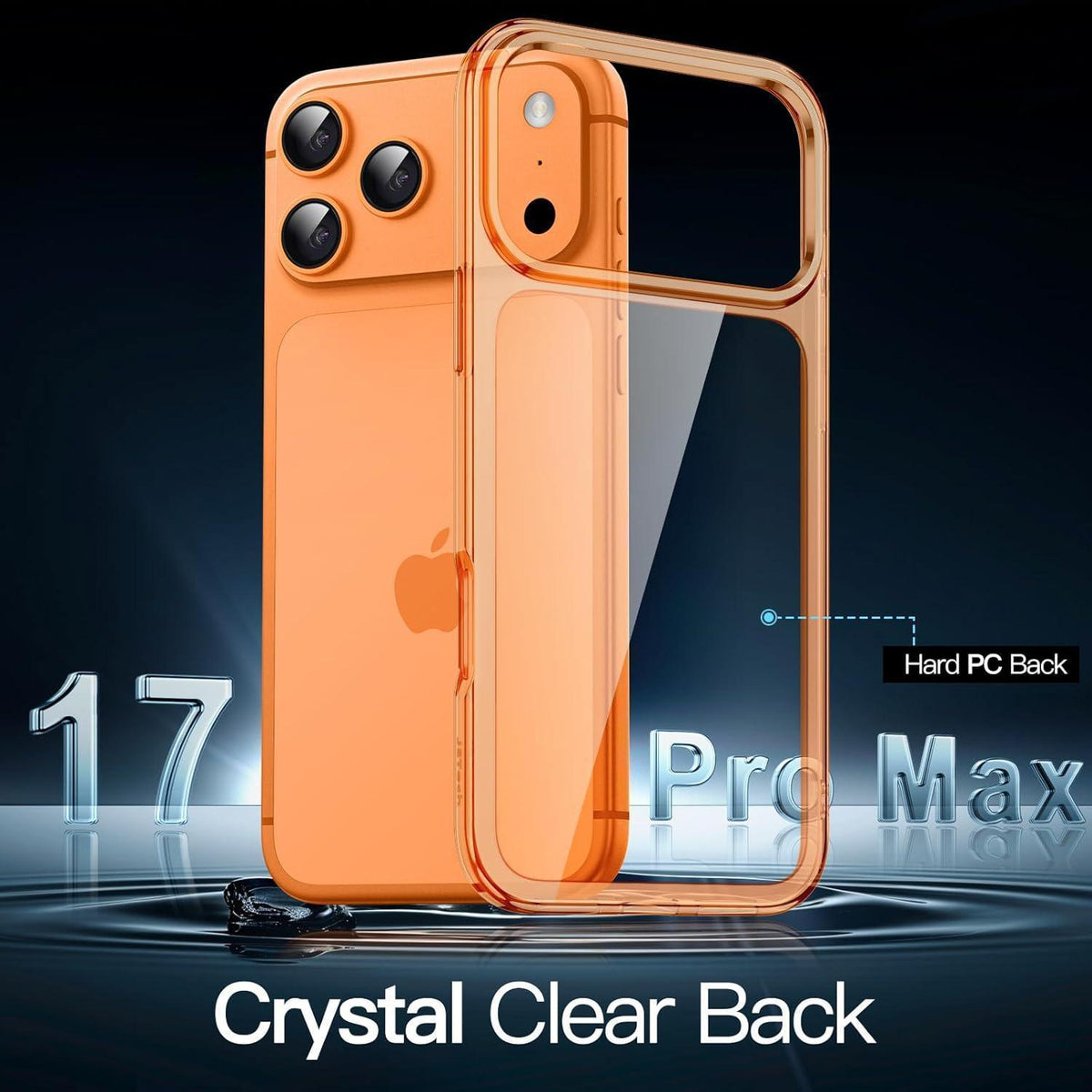 iPhone 17 Pro Max Hülle transparent orange, stoßfest