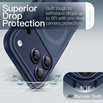 Magnetische Hülle für iPhone 17 Pro Max 6,9 Zoll, Dunkelblau