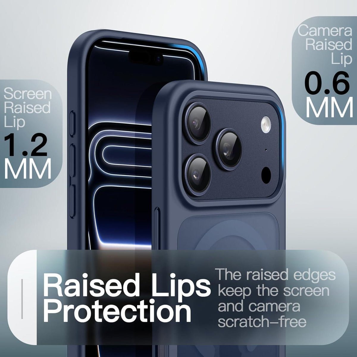 Magnetische Hülle für iPhone 17 Pro Max 6,9 Zoll, Dunkelblau