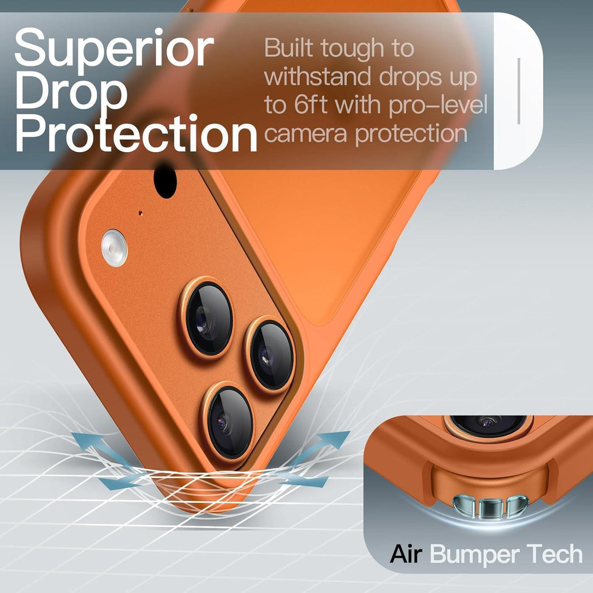 iPhone 17 Pro Hülle matt transluzent orange Militärschutz