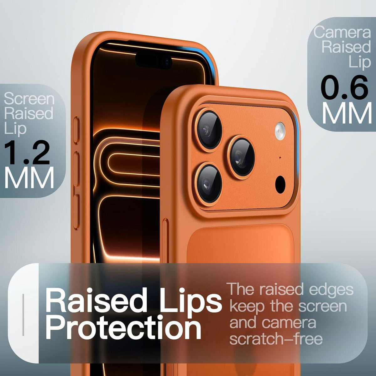 iPhone 17 Pro Hülle matt transluzent orange Militärschutz