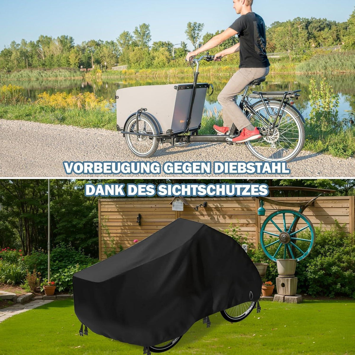 Lastenfahrrad Abdeckung wetterfest – Schutzhülle für E-Bike & Dreirad