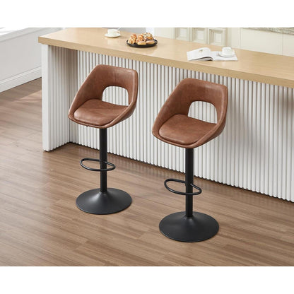 4 Barhocker höhenverstellbar mit Fußstütze & Rückenlehne