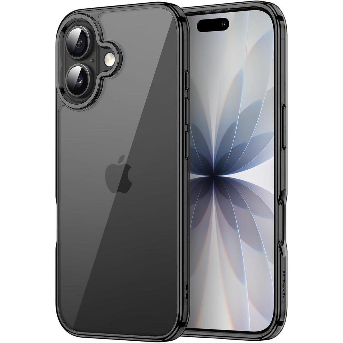 iPhone 17 Hülle transparent mit schwarzem Stoßfänger