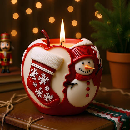 3D Silikon Weihnachtsformen Set - Apfel, Socken, Schneemann