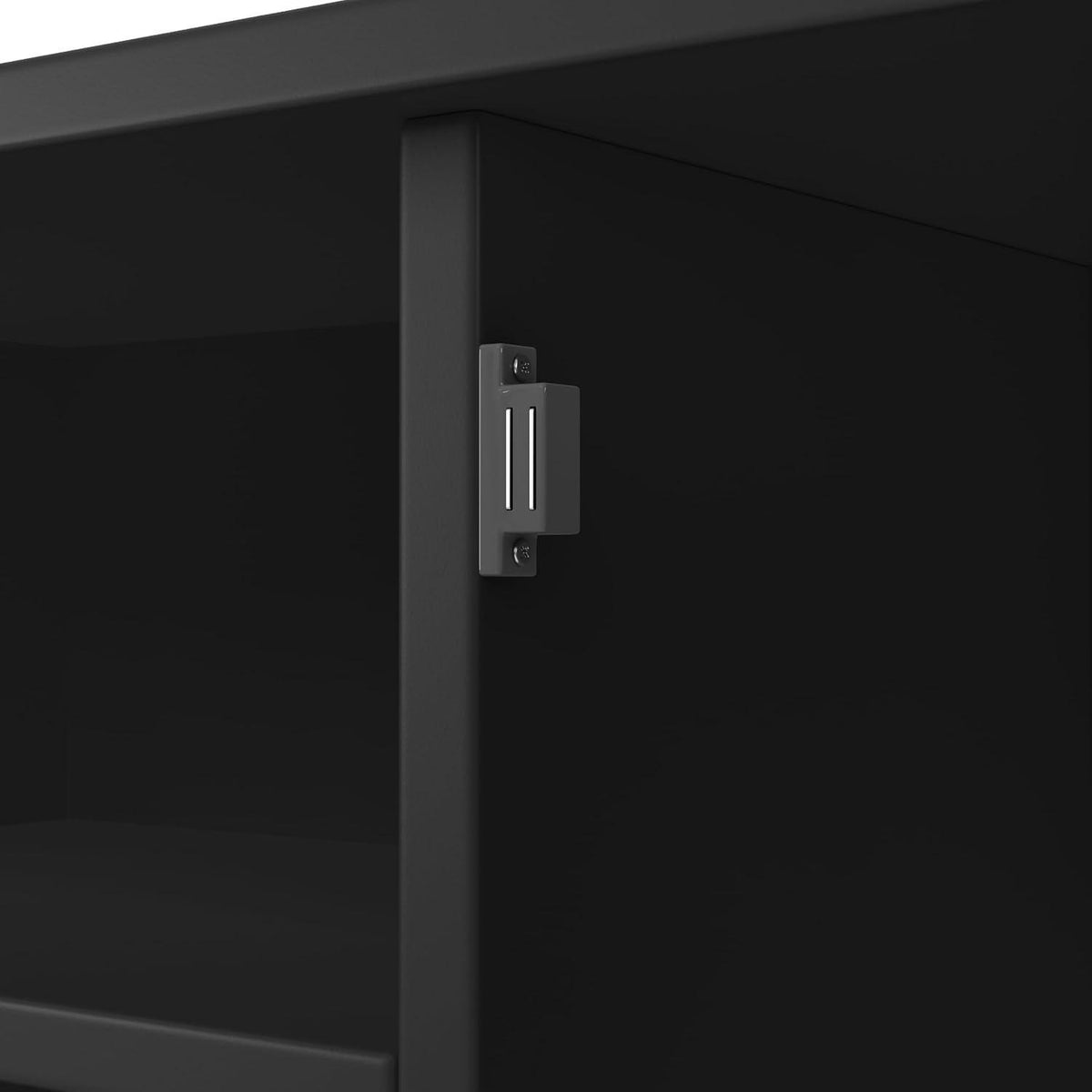 Küchenschrank Schwarz mit Weinregal & Verstellbaren Ablagen (120x40x188cm)