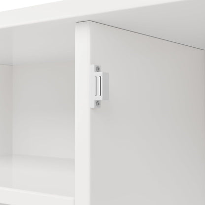 Küchenschrank Weiß mit Weinregal & Verstellbaren Ablagen (120x40x188cm)