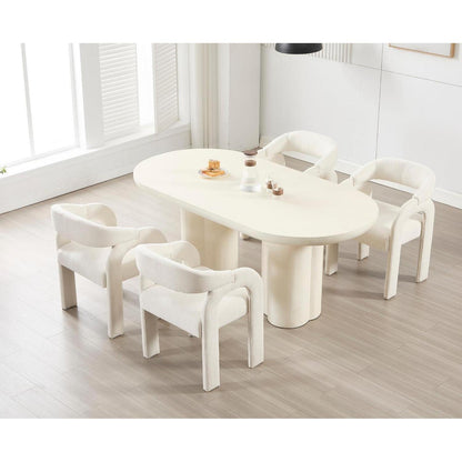 Esszimmerstühle Set 4 – Bequemer Polsterstuhl Weiß